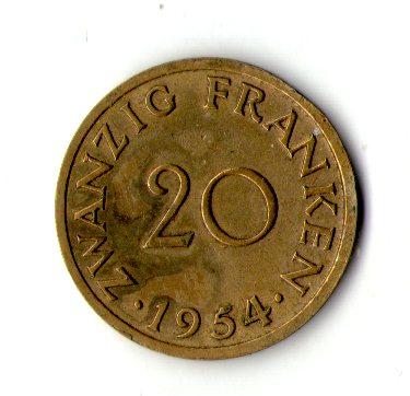 Німеччина Протекторат Саар 20 прототипів 1954 рік No1084