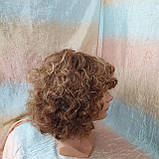 Перуки з натуральних волосся кучерявий русий мікс BOMB-DX3147, фото 7
