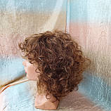 Перуки з натуральних волосся кучерявий русий мікс BOMB-DX3147, фото 5