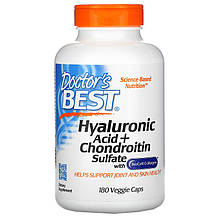 Гіалуронова кислота та сульфат хондроїтину Doctor's Best "Hyaluronic Acid + Chondroitin Sulfate" (180 капсул)