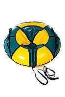 Тюбинг надувные санки, ватрушка диаметр 80 см Зеленый-желтый