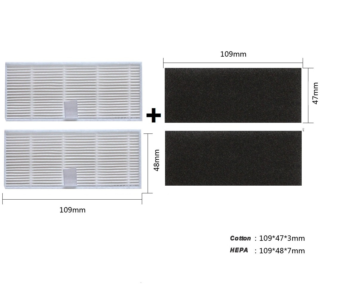 Фільтри для робота-пилососа Xiaomi Viomi S9 S9 UV (V-RVCLMD28A), Proscenic (M7 M7Max Pro M8), Lenovo T1, 2 шт