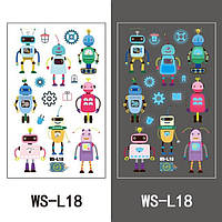 Люминесцентные Флеш тату. 12*8 см. Набор, Роботы, Трансформеры, WS-L-018 (S)