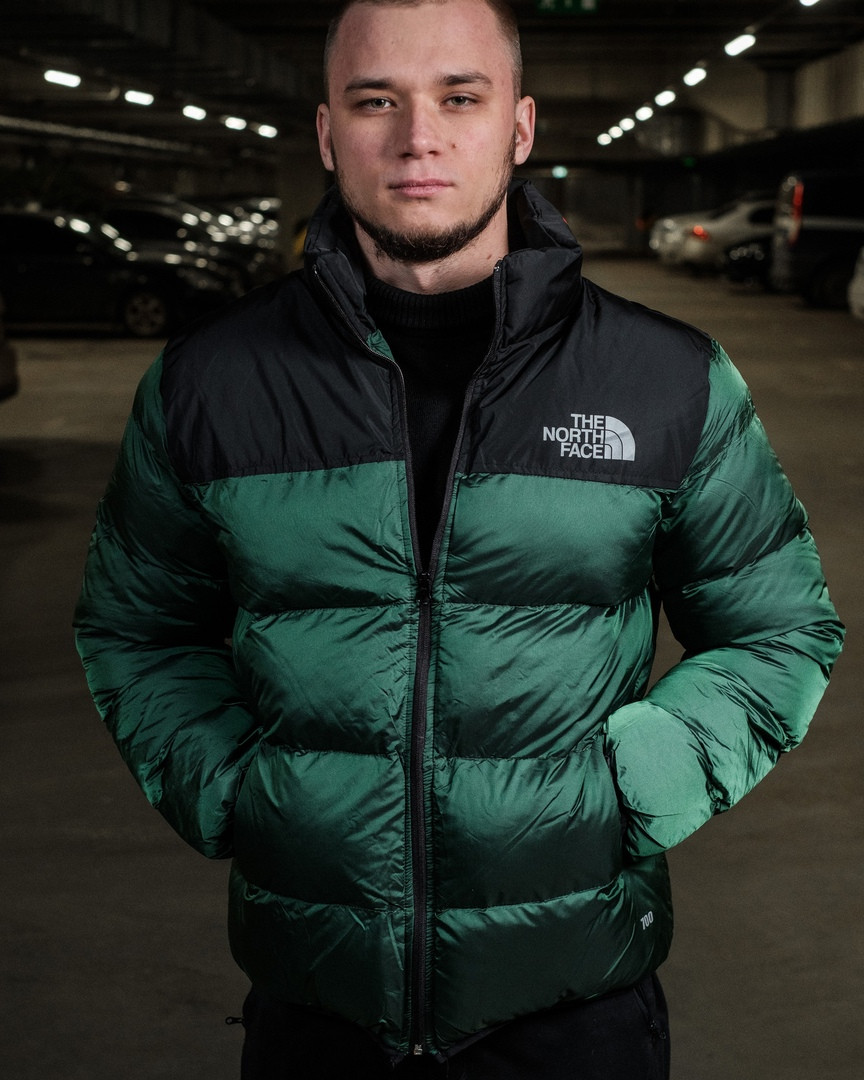 Чоловіча зимова куртка The North Face 700 утеплена зелена куртка зе норт фейс ТНФ TNF, фото 1