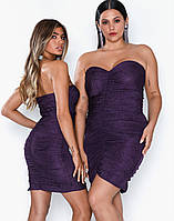 Платье бандо женское короткое облегающее фиолетовое NLY trend размер S