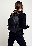 Модний жіночий рюкзак міні з штучної шкіри, чорний, фото 2