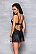 Пеньюар з еко-шкіри з мереживом Loona Chemise Black Passion S/M, фото 3
