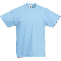 Детская футболка Классическая Fruit of the loom 100% хлопок valueweight kids небесно-голубой, 1-2
