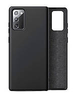 Силіконовий чохол із мікрофіброю для Samsung Galaxy Note 20 чорний тонкий матовий