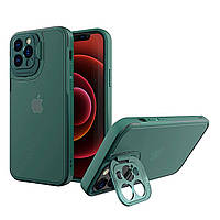 Протиударний чохол для iPhone 12 Pro Max зелений матовий бампер-захист камери