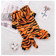 Тигровий костюм для тварин (розмір М) RESTEQ. Костюм тигра для собак. Костюм тигра для кота. Флісовий костюм для тварин