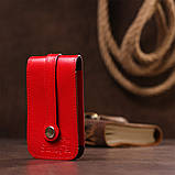 Компактна шкіряна ключниця з хлястиком SHVIGEL 13987 Червона, фото 6