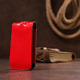 Компактна шкіряна ключниця з хлястиком SHVIGEL 13987 Червона, фото 7