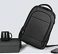 Чоловічий міський рюкзак (для ноутбука) — Чорний, фото 2