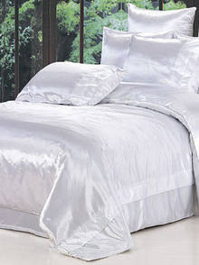 Біла атласна постільна білизна в розмірах "Невинність"