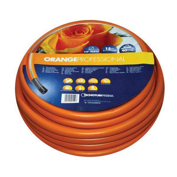 Шланг садовий діаметр 1/2", довжина 50 м, до 12 бар, армований, тришаровий, Orange Professional, Tecnotubi