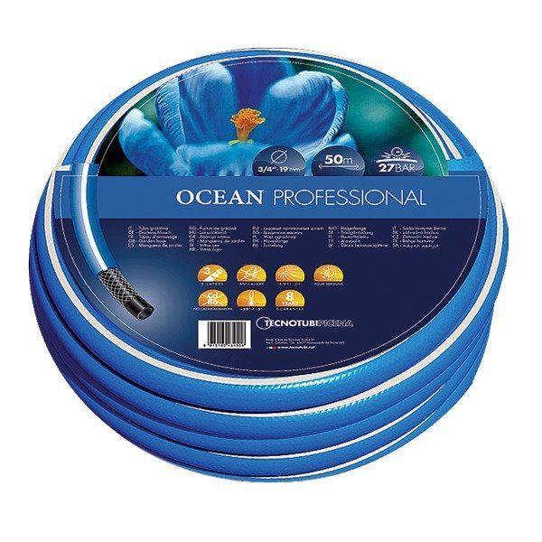 Шланг садовий діаметр 1/2", довжина 30 м, до 12 бар, армований, тришаровий, Ocean Professional, Tecnotubi