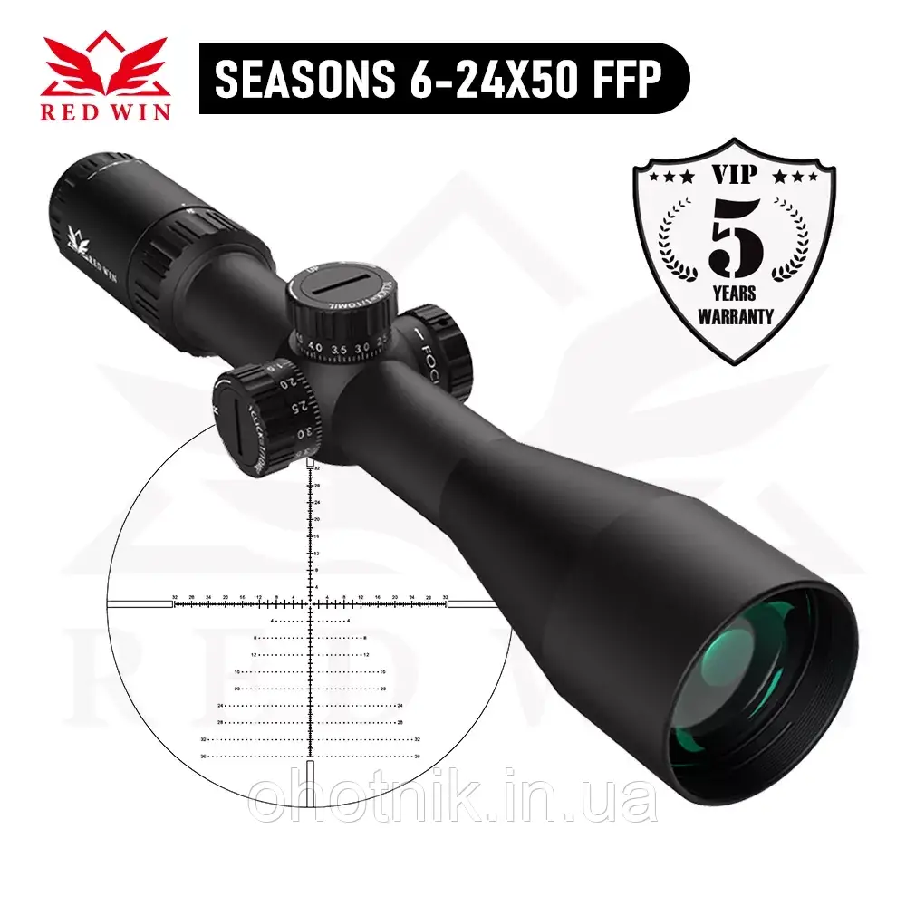 Оптичний приціл RED WIN HD 6-24x50 FFP, фото 1