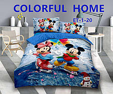 Дитяче полуторна постільна білизна міккі маус ( Фланель )
