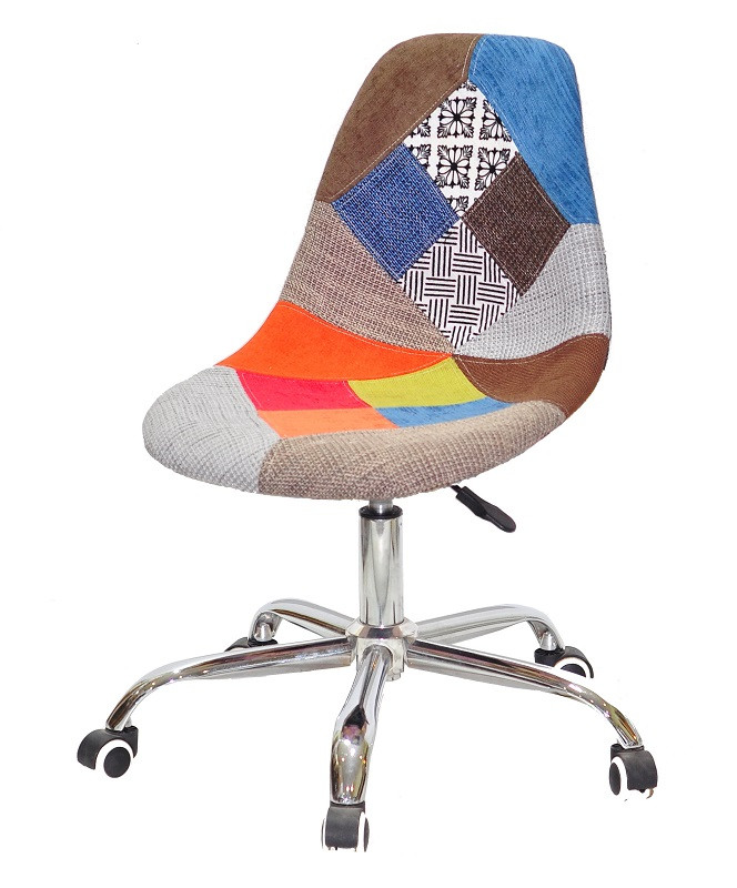 Стілець Pascal Office Пэчворк №1 patchwork на коліщатках із регулюванням висоти дизайн Charles Eames