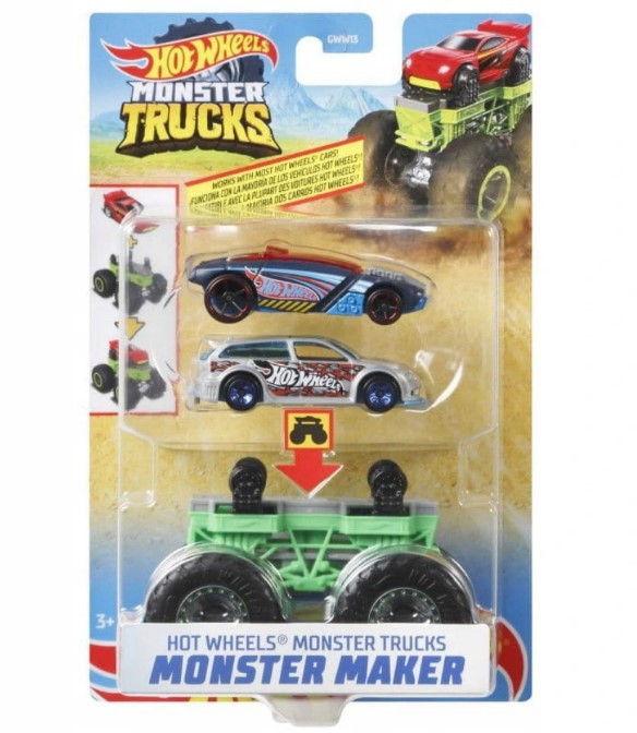 Hot Wheels Monster Trucks Набір з 2 машинок Хот Вілс Творець монстрів серії Monster Trucks Maker GWW13 зелена