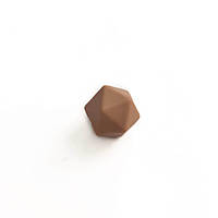 Мини икосаэдр (шоколад) 14мм, силиконовая бусина