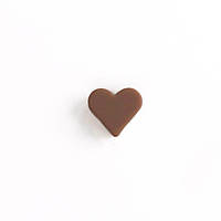 Мини сердечко (шоколад) силиконовая бусина