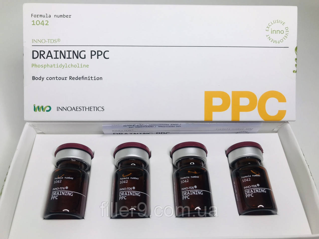 Innoaesthetics Draining PPC Золотой стандарт терапии локальных жировых отложений, 4 флакона по 5 мл - фото 2 - id-p650852641