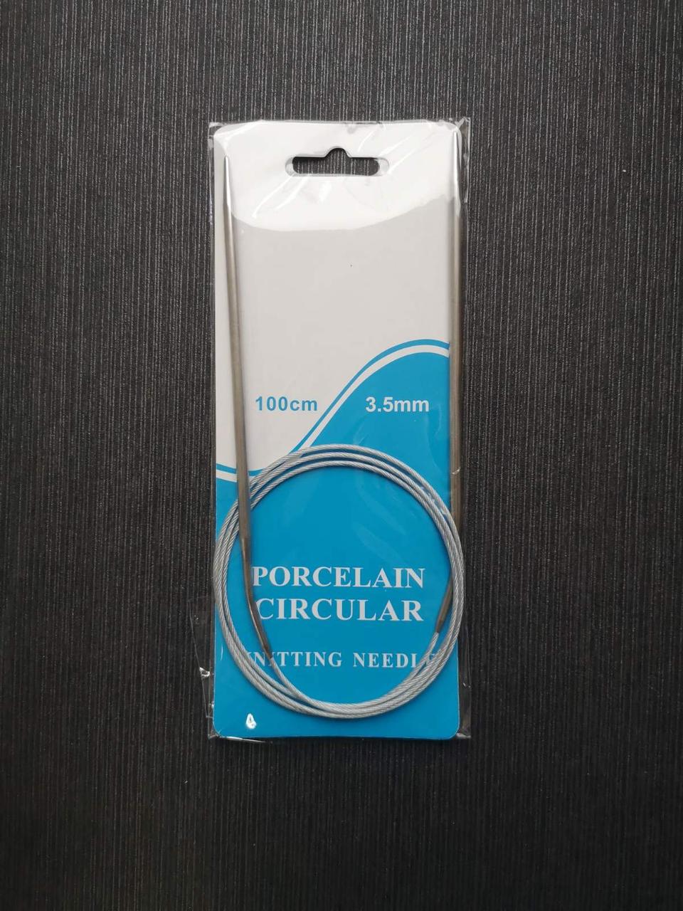 Спиці для в'язання Кругові, бренд Китай Сталеві полегшені на Металевому тросі, р 3.5 мм, довжина 100 см, фото 1