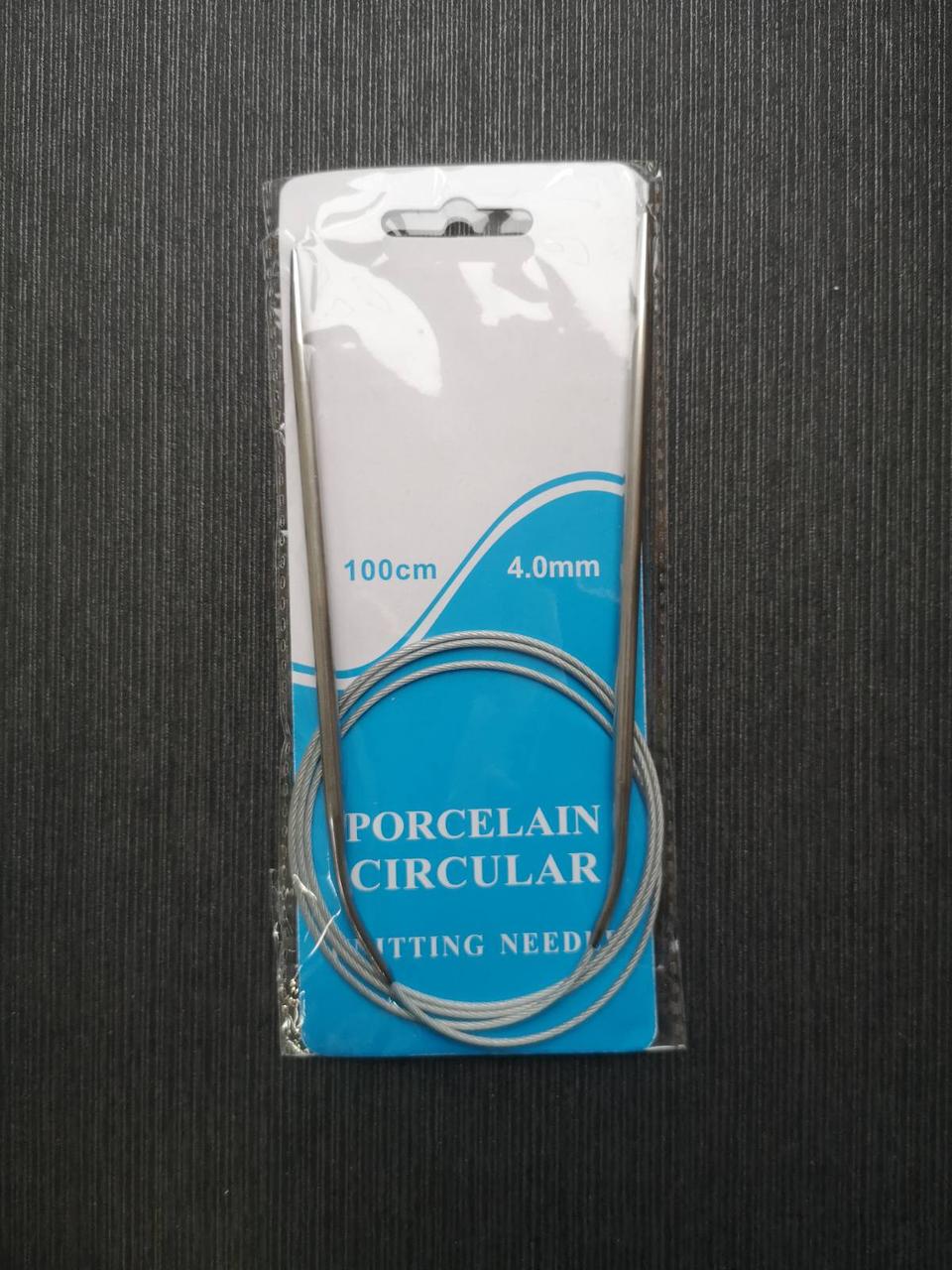 Спиці для в'язання Кругові, бренд Китай Сталеві полегшені на Металевому тросі, р 4.0 мм, довжина 100 см, фото 1