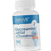 Для суглобів і зв'язок OstroVit Glucosamine MSM 90 таб Chondroitin, фото 3