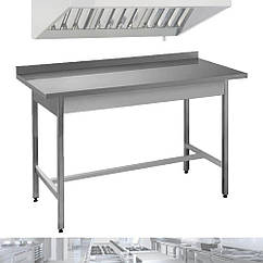 Стіл на кухню виробничий 700х600 мм СВ-5, виробничий стіл з пристінним бортом, металевий кухонний стіл