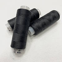 Нитка Швейная для трикотажа Omega 806 цвет черный плотность 120 намотка 200м 100% полиэстер штапельная нить