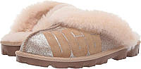 Женские тапочки UGG W Coquette Sparkle, натуральный овечий мех, золотистый, размер 35 ( 23 см по стельке )