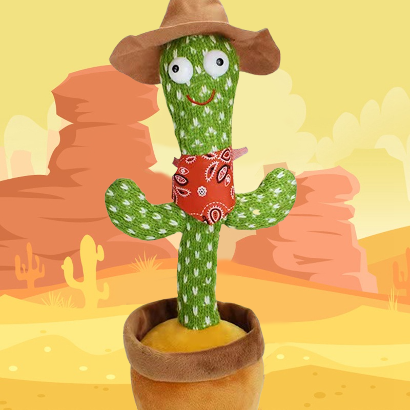 Грандіозний кактус, що співає пісні з підсвічуванням Dancing Cactus TikTok іграшки Повторення кактуса кактуса зелений