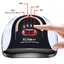 Ультрафіолетова LED лампа SUN C4 Plus 256 Вт для сушіння гель-лаку, гелю срібляста голограма, фото 5