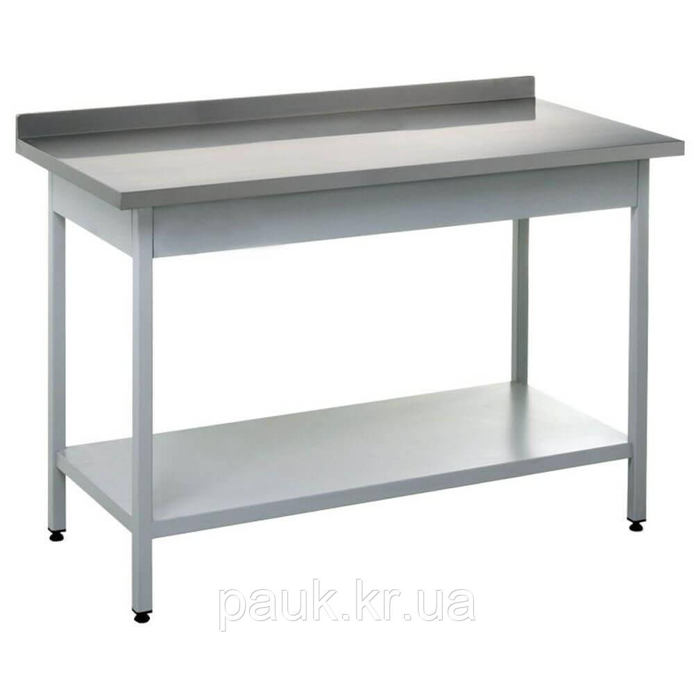 Виробничий кухонний стіл 500х1800 мм СВ-4, металевий стіл кухонний з полкою, сталевий виробничий стіл, фото 1