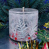 Декоративна гелева свічка Чародійка 9502 циліндр з логотипом корпоративний сувенір, фото 2