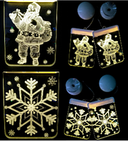 Табличка на присосці прозора з малюнком 3D мікс11,5см*16см колір тепло-білий 2шт/уп