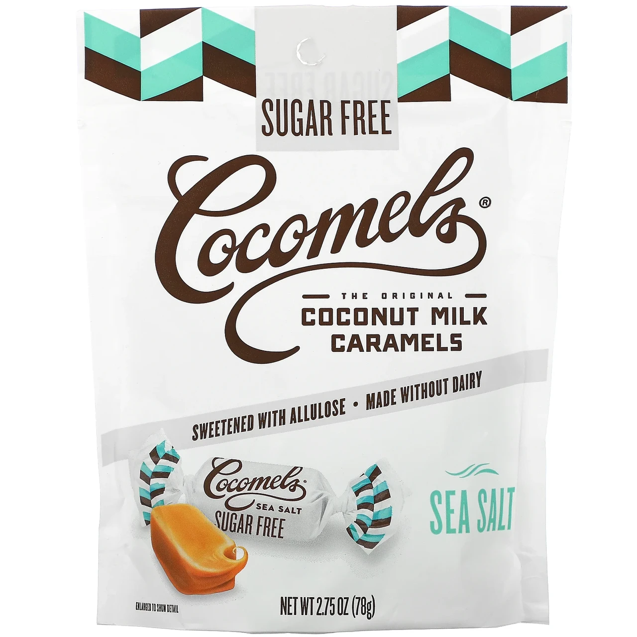 Карамель з кокосового молока з морською сіллю Cocomels, без цукру, 78 г