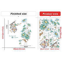 Наклейки в салон краси на стіни Зелені квіти ліхтар (лист 60 х 90 см) Б390, фото 2