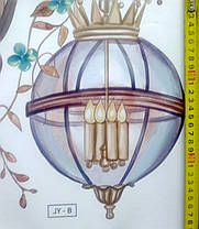 Наклейки в салон краси на стіни Зелені квіти ліхтар (лист 60 х 90 см) Б390, фото 3