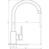 Кухонний змішувач TOPAZ BARTS TB 07403-H36-BL чорного кольору, фото 5