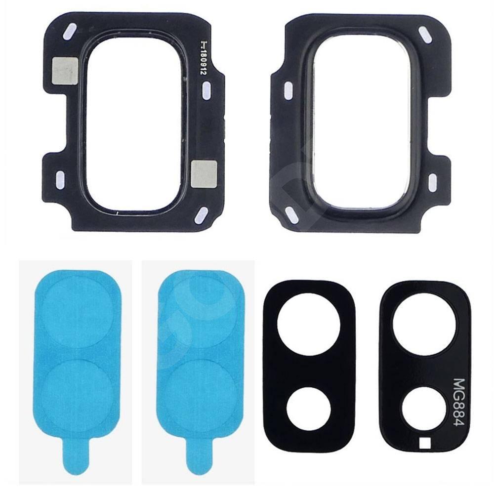 Скло камери для Samsung J810 Galaxy J8 2018, з рамкою, колір чорний, фото 1