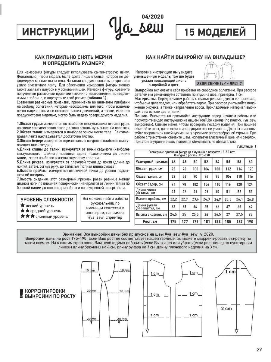 Журнал с выкройками Я Шью Ya_Sew Мужской номер 04/2020 для шитья и кроя I для пошива одежды - фото 8 - id-p1530086804