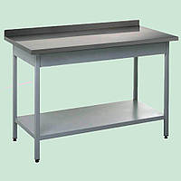 Кухонный металлический стол 700х1200 мм СВ-4, производственный стол с полкой, кухонный стол производственный