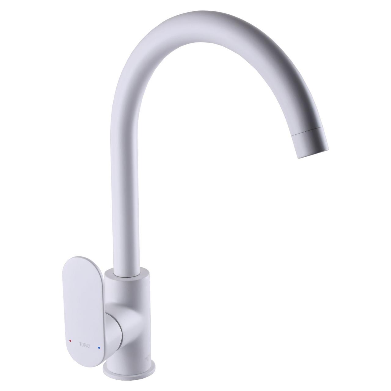 Кухонний змішувач TOPAZ BARTS TB 07403-H36-W білого кольору