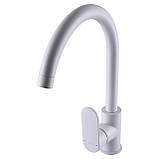 Кухонний змішувач  TOPAZ BARTS TB 07403-H36-W білого кольору, фото 4