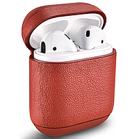 Кожанный чехол для наушников ICarer Nappa Leather Series Case for AirPods, Red