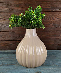 Ваза для квітів Ілана бежева 23 см кераміка